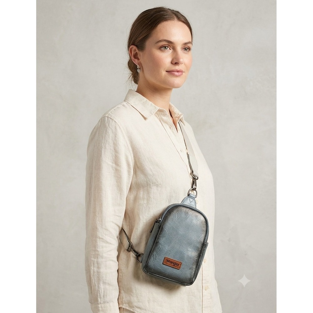 Wrangler Sling Crossbody Bag Women OS Blue NWOT